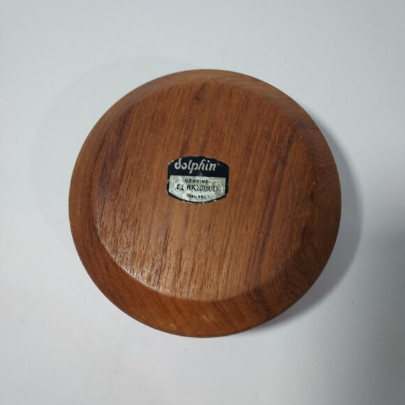 Dolphin Teak Individual Wood Bowl Mid Century Modern Naturalist. - Picture 3 of 8
